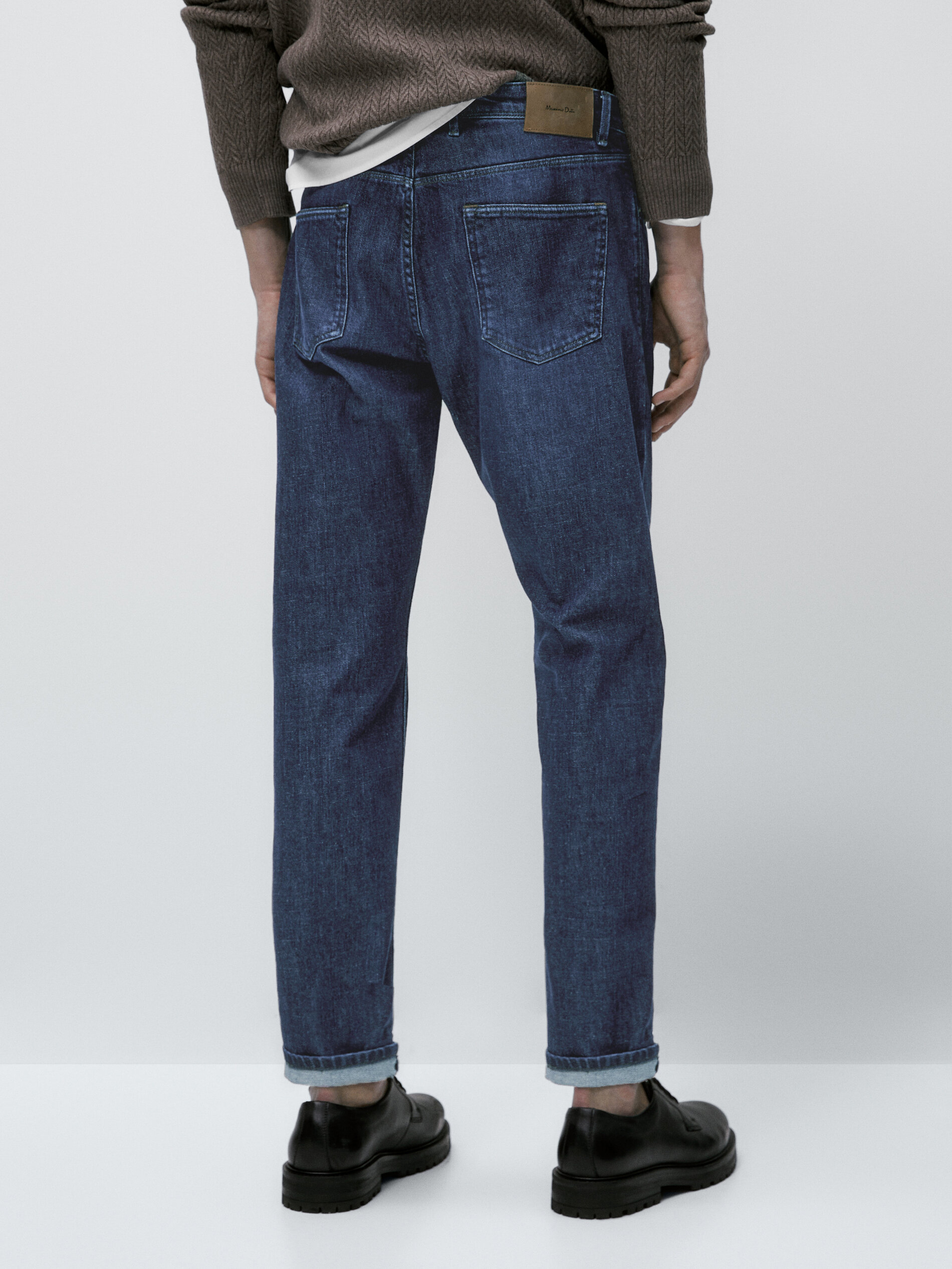 Calça jeans slim fit com lavagem stone wash - INDIGO