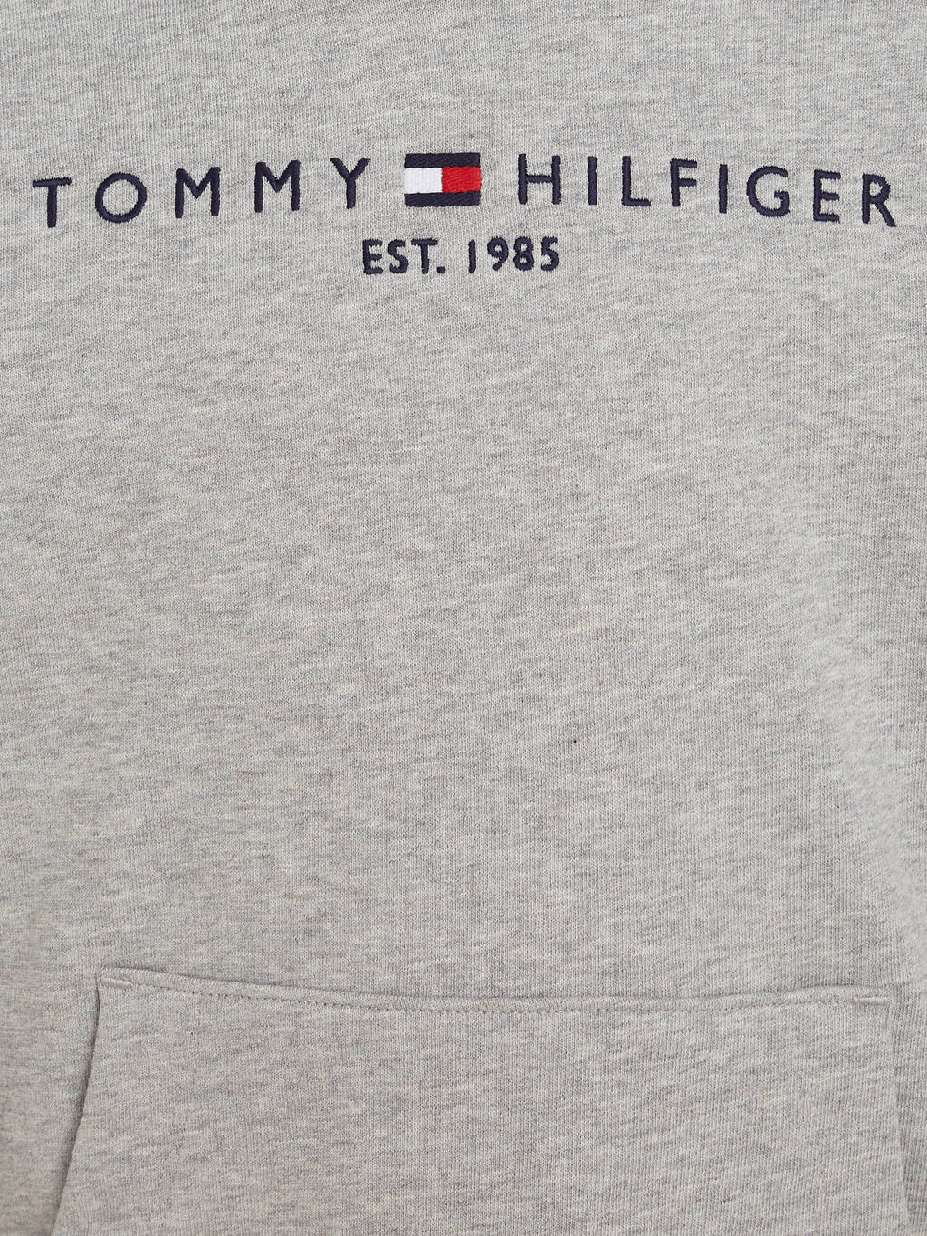 Tommy Hilfiger unisex hoodie met logo grijs melange