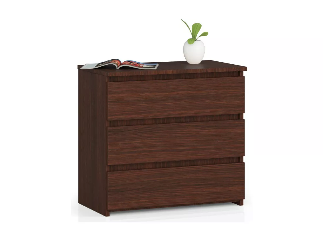 Table de chevet AKORD CL3 Wengé 60 cm 3 tiroirs façade Wengé 60x35x57 cm