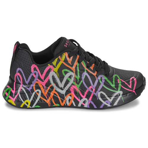 Skechers - UNO LITE GOLDCROWN - HEART OF HEARTS - Noir / Multicolore