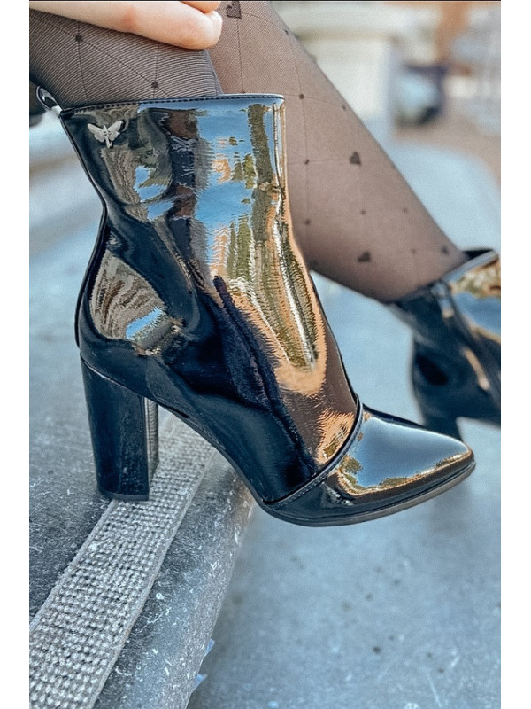 Bottines Ygritte Noires brillantes - Les Petites Bombes