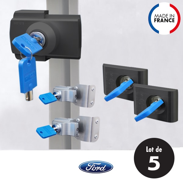Lot de 5 verrous IMC Noirs et Gris Spécial Profilé FORD Transit après 2014
