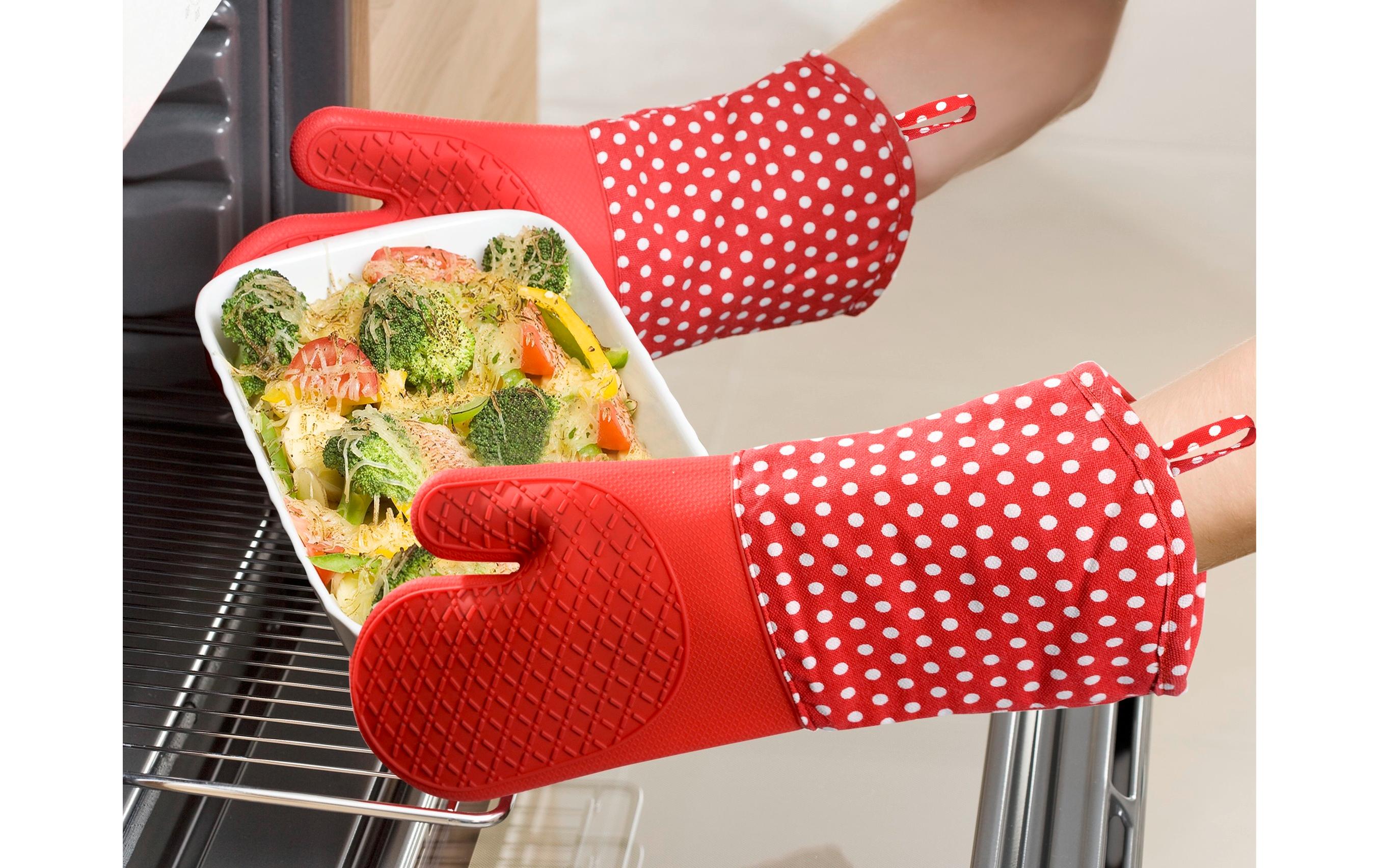 Küchenhandschuh Punkte 2er Set, RotTopfhandschuhe