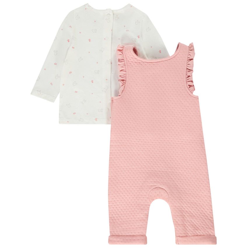 Ensemble 2 pièces avec salopette pour bébé fille - Multicolore