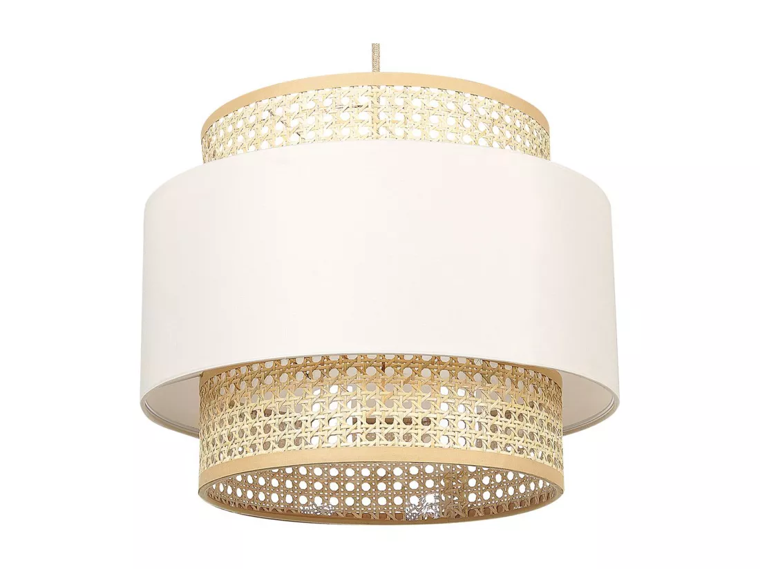 Lampe suspension YUMURI Rotin Beige clair