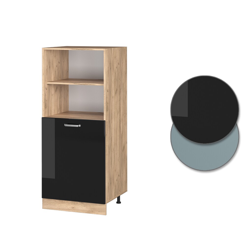 Vicco Vorratsschrank Küchenschrank R-Line Solid Eiche Schwarz 60 cm modern große Tür