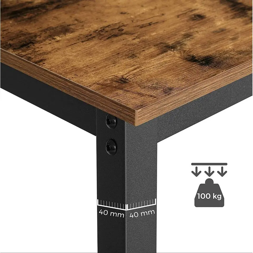 Parya Home - Stabiele Bartafel - Metaal/Spaanplaat - Bruin/Zwart