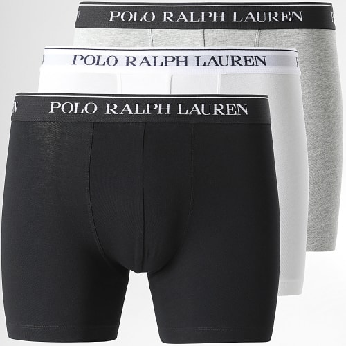 Lot De 3 Boxers Gris Chiné Blanc Noir