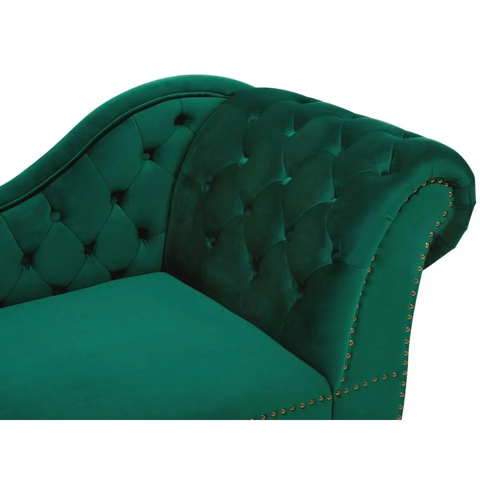 NIMES - Chaise longue - Groen - Rechterzijde - Fluweel