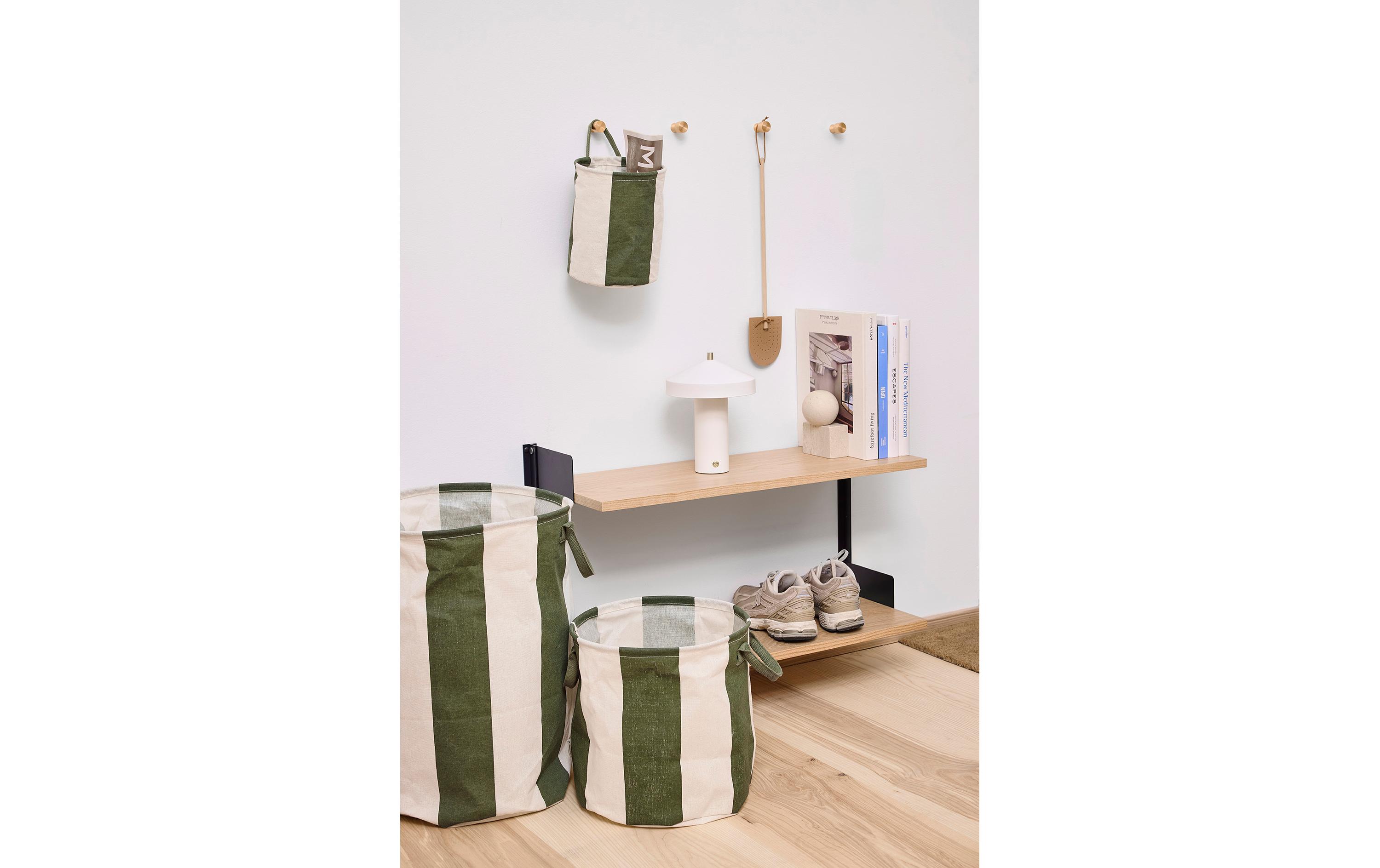 Wäschekorb Kara 2 Stück, 5 l, Dunkelgrün/Weiss2-er Set Wäschekörbe mit Henkel