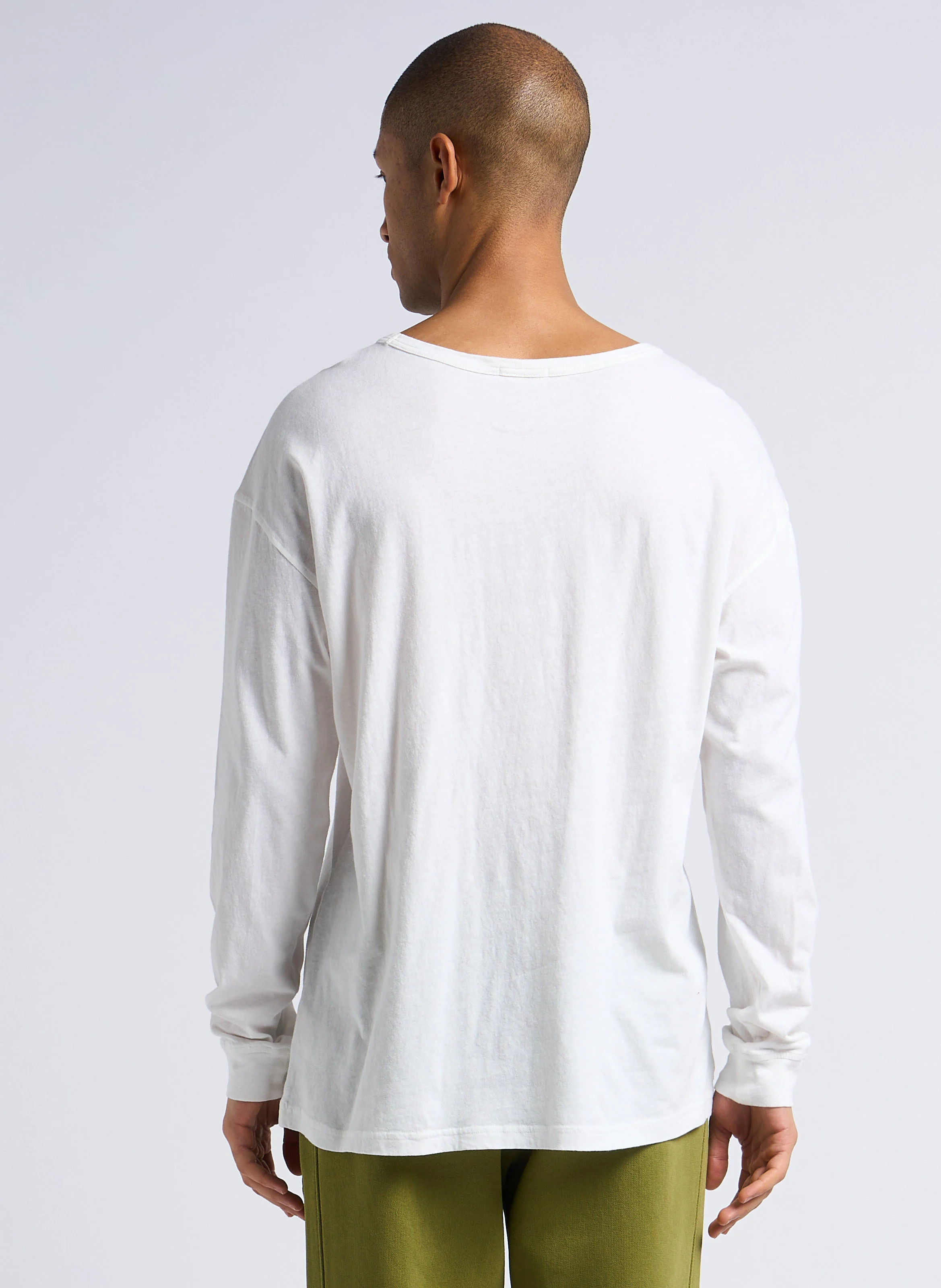 GAMIPY - Tee-shirt droit à bords-côtes en coton | Blanc