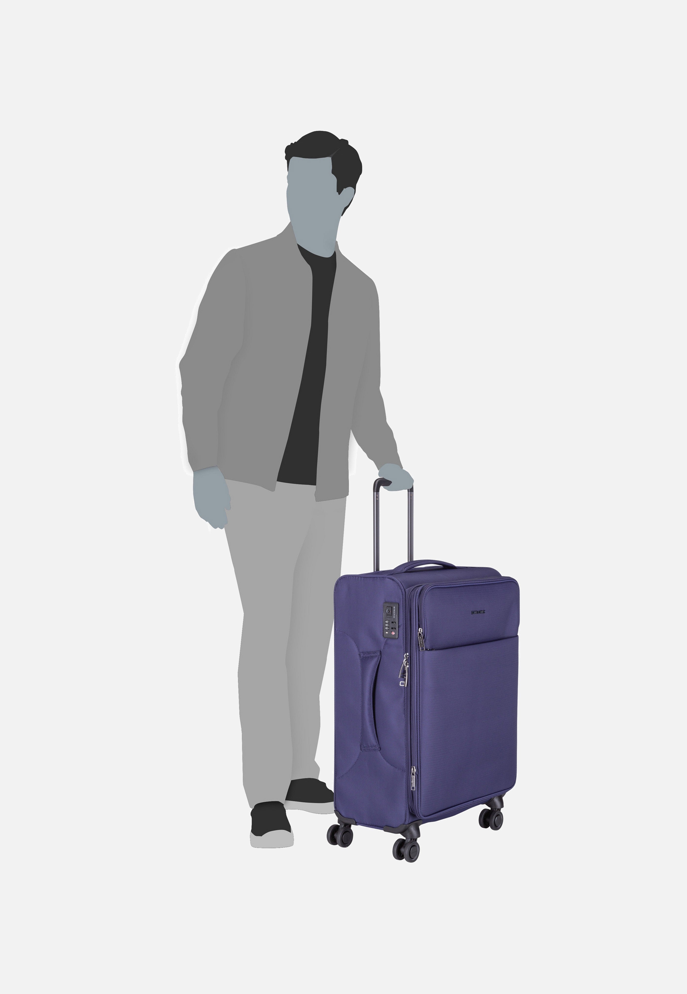 Stratic Light+ Trolley M Dark Blue - Koffer