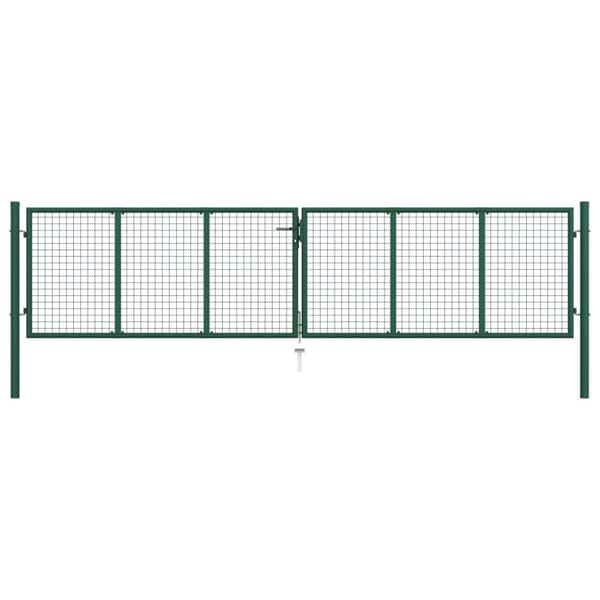 vidaXL Nettinghageport stål 390x75 cm grønn