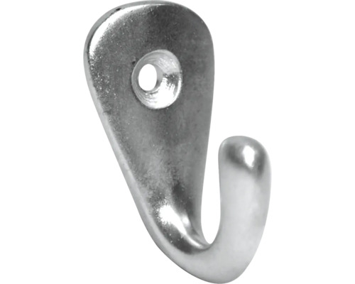 Kapstokhaak 1 haak gepolijst aluminium LxBxH 38/20/30 mm