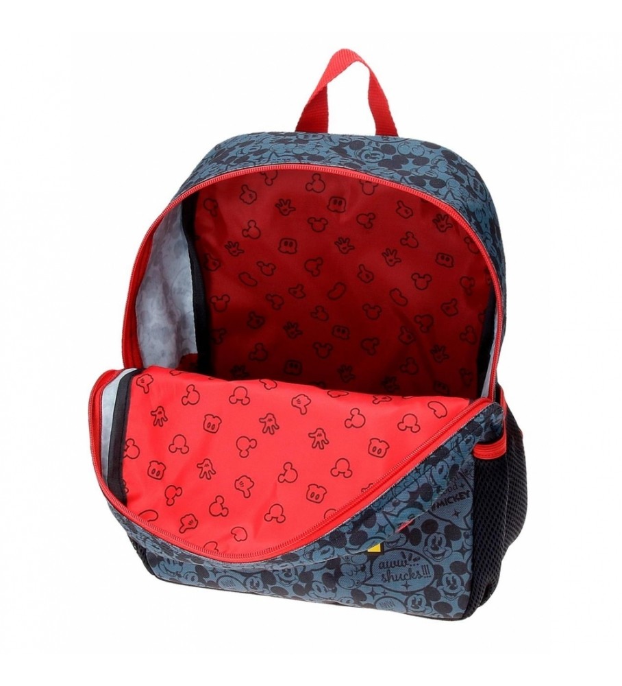 Mochila Joumma Bags Mickey Get Moving 32cm Adaptável vermelha, azul -25x32x12cm-