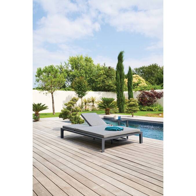 Lit de piscine double ÉVASION Anthracite & Graphite