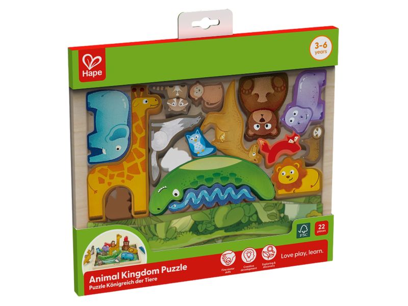 Hape Animal Kingdom Puzzle Tierreich-Puzzle aus Holz
