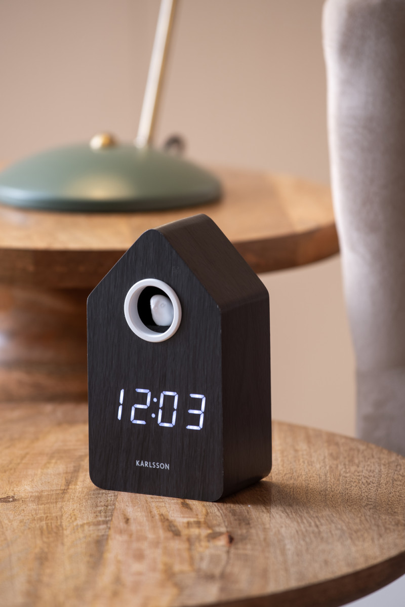 Alarm Clock Cuckoo LED KA6061BK Black wood