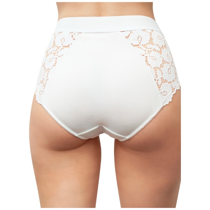 Culotte haute à dentelle ventre plat - Bettina  - Blanc