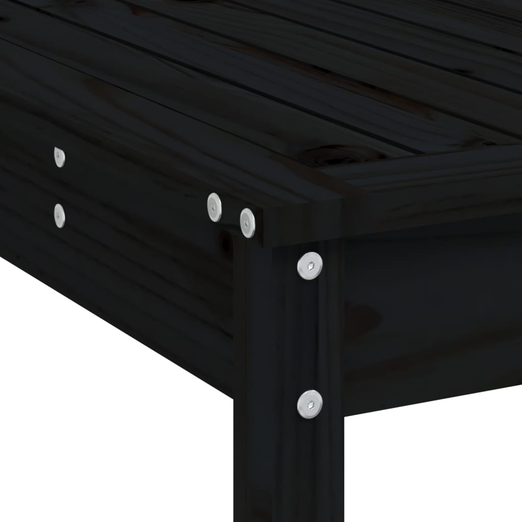 Ensemble de bar de jardin 5 pcs noir bois de pin massif