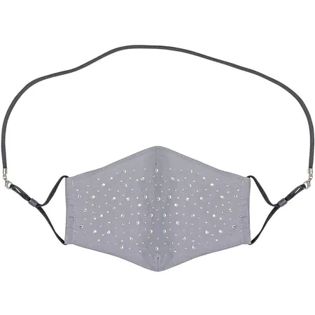 bb Klostermann Glitzermaske / Stoffmaske grau mit Umhängeband