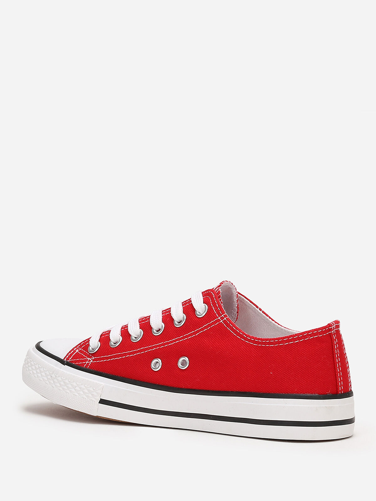 Tennis basses en toile- Rouge