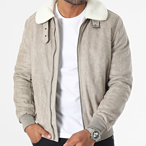 Veste Col Mouton Gris