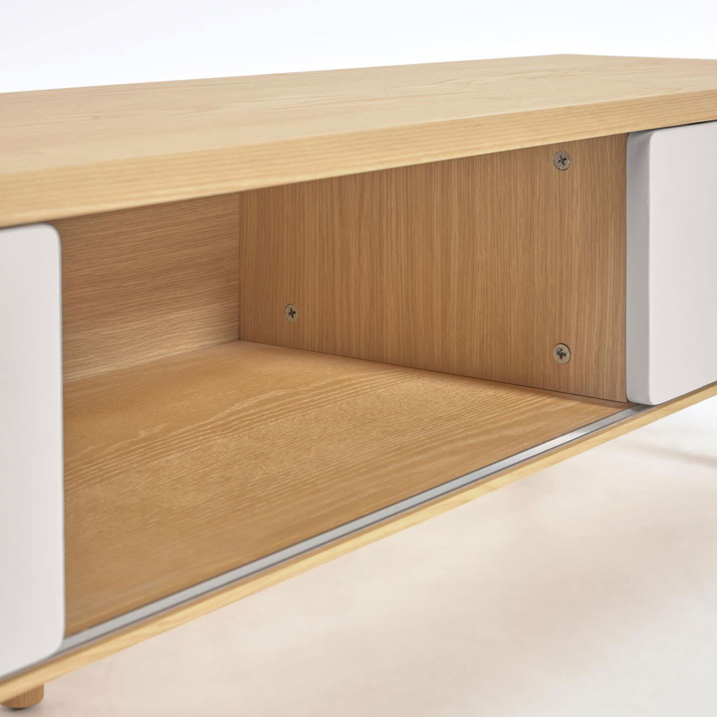 Kave Home Lowboard ANIELLE 180 x 41 cm Esche Natu/ grau