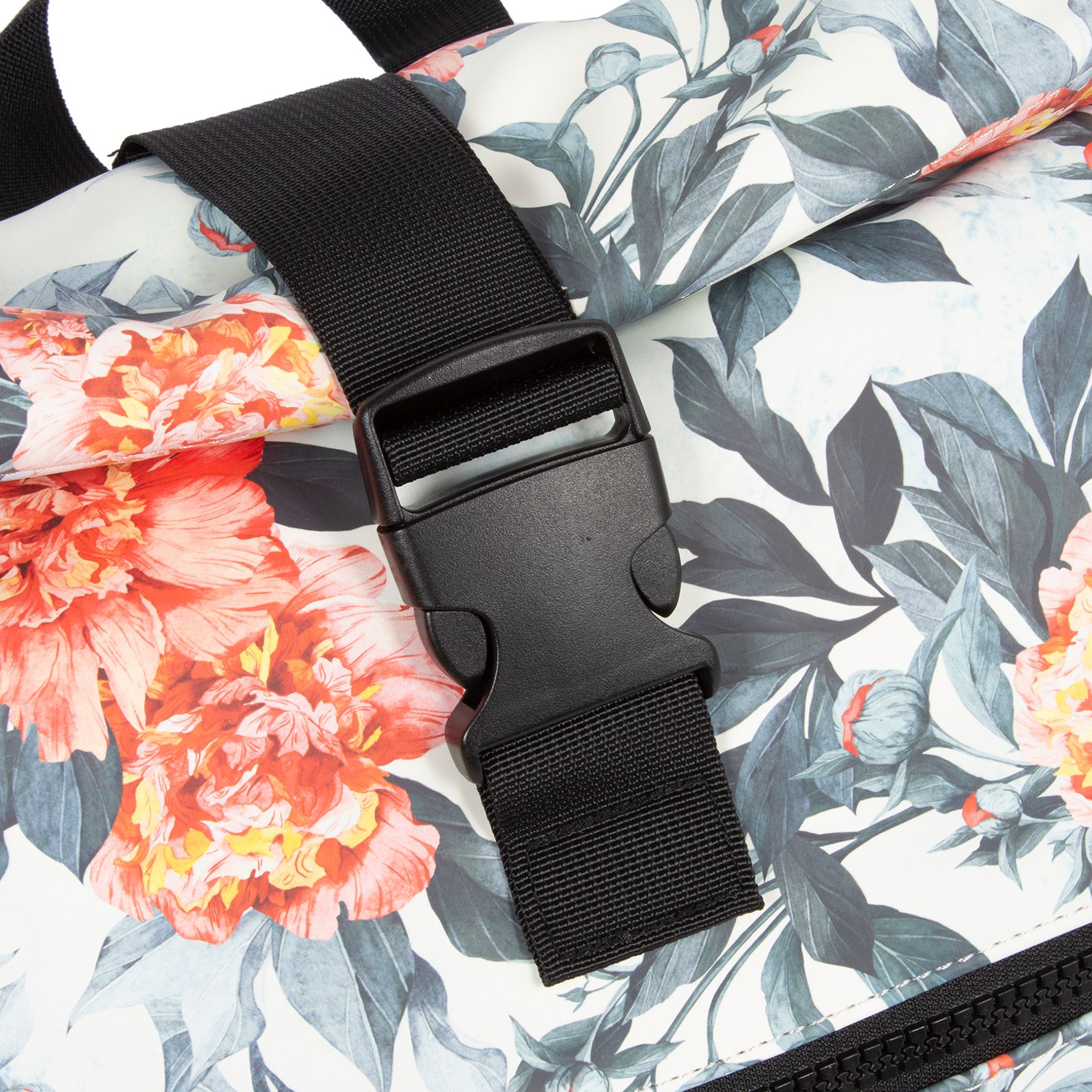 New Rebels Flora Mart New York Rolltop Backpack White