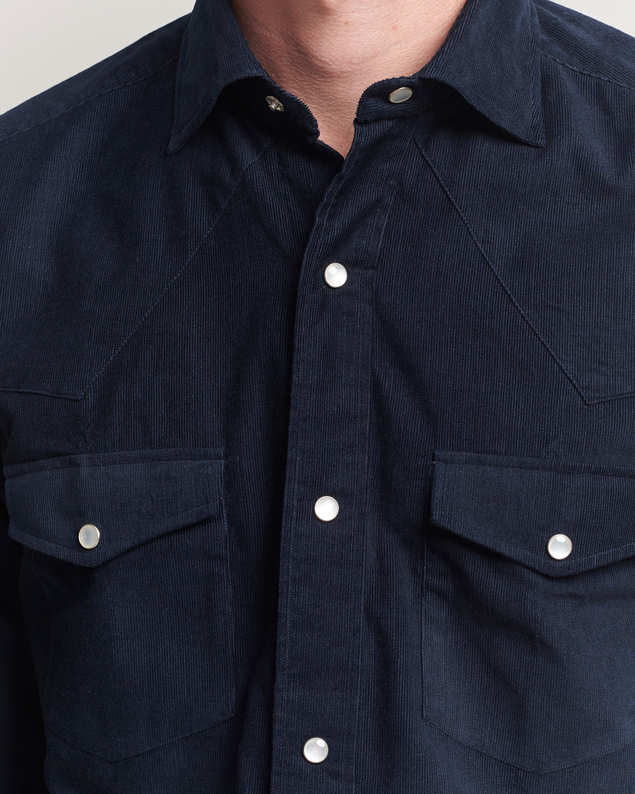 100Hands Western Cord Shirt Navy