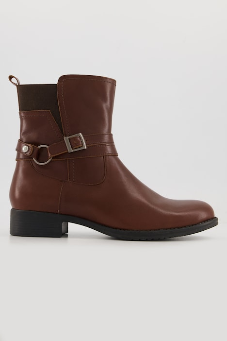 Leder-Stiefeletten, Nappaleder, Zipper, Weite H