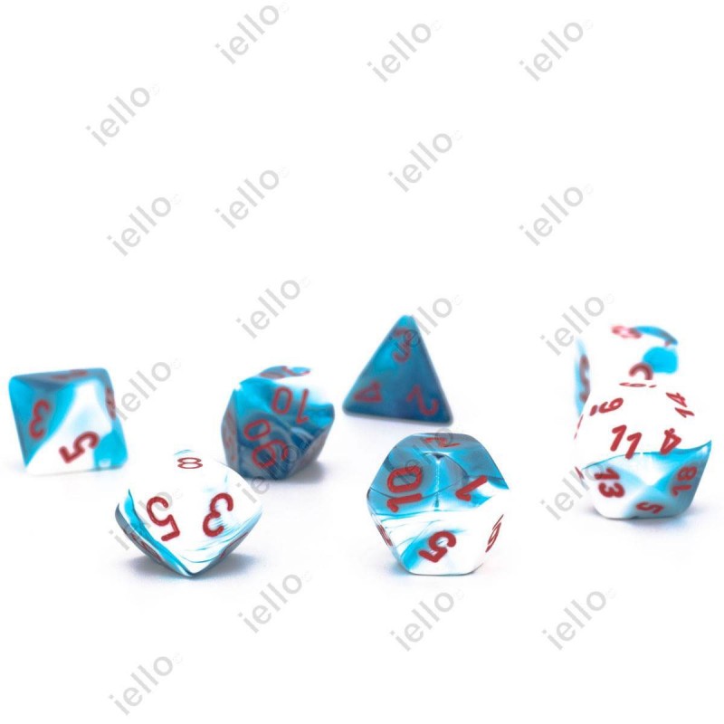 7 dés * gemini * Bleu Astral & Blanc