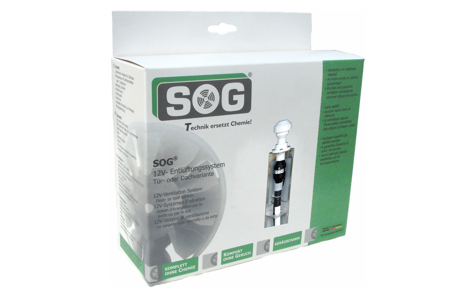 SOG I Typ G (C500) 12V Toilettenentlüftung Türvariante weiß