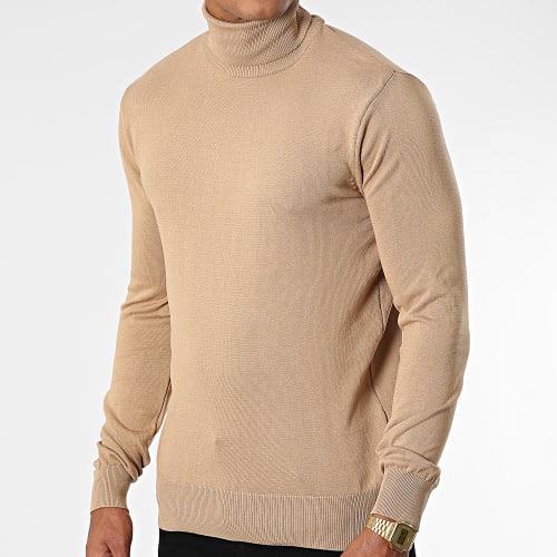 Pull Col Roulé AVR-176 Beige Foncé