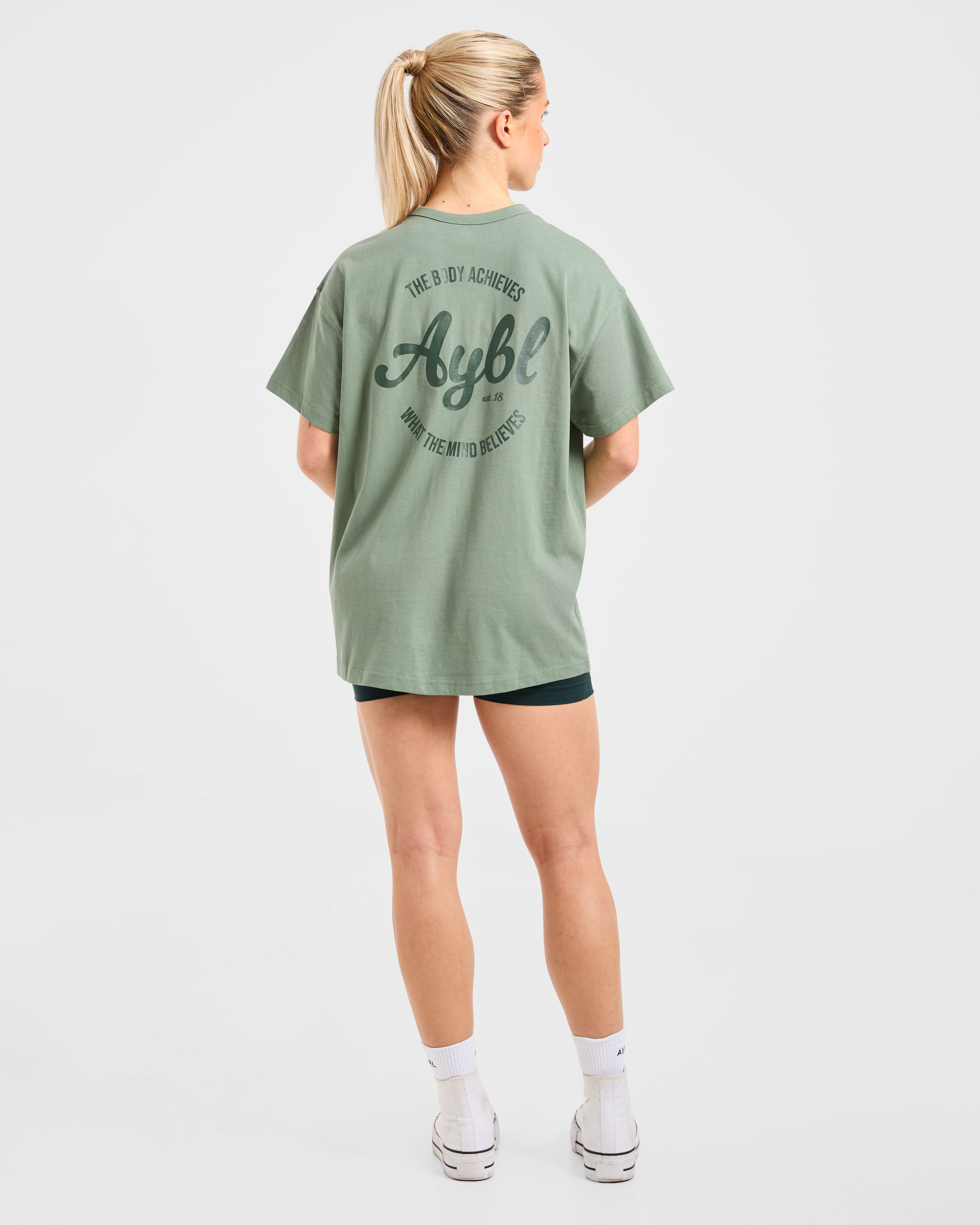 Body Achieve Mind Believe Oversized T Shirt
