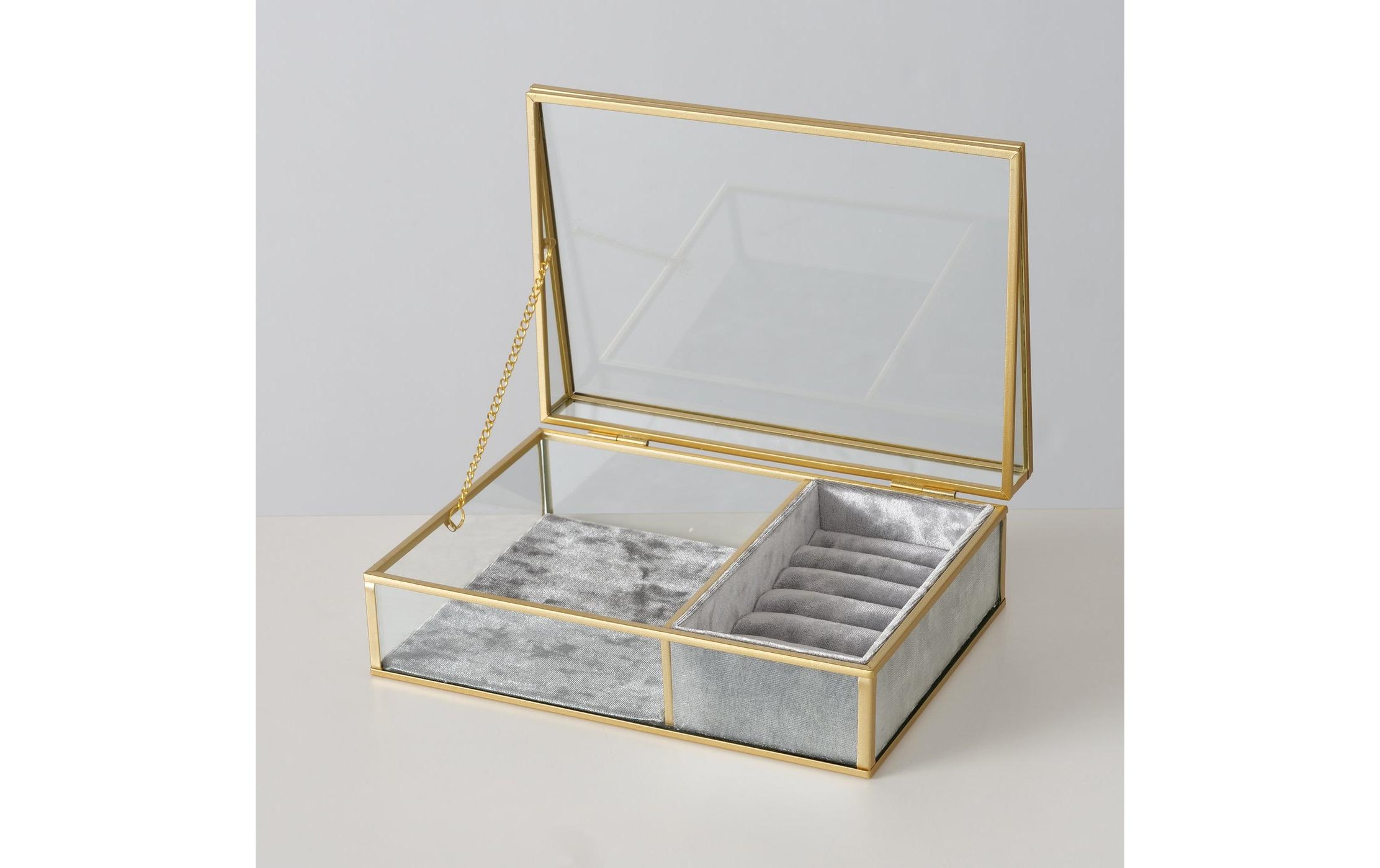 Schmuckschatulle Clipo 23 cm, Gold/Grau/TransparentSchmuckdose