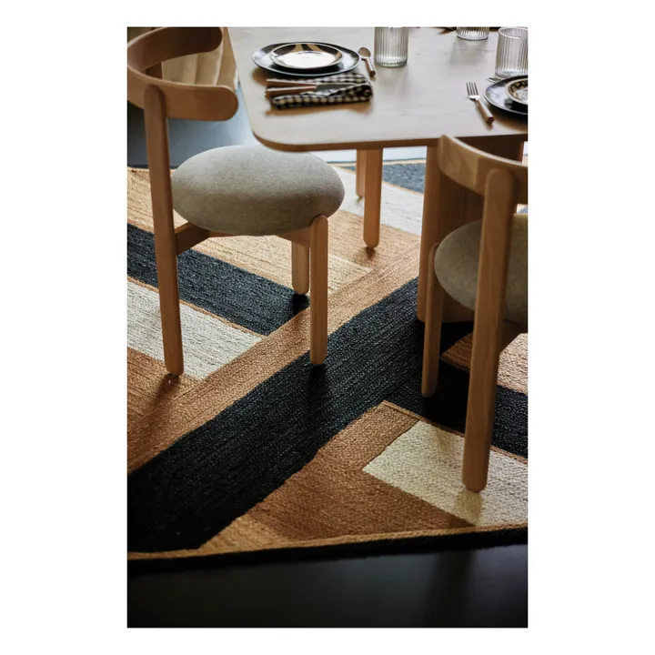 Gabrielle Paris Chaise Lilas en bois, assise en lin  | Crème