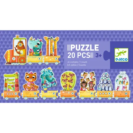 Djeco Lernspiel: Puzzle duo: Erstes Zählen, 20 Teile