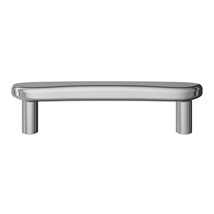 Poignée de meuble en T GoodHome Armel aluminium effet chromé gris l.120mm x l.17mm x H. 30mm entraxe 96mm