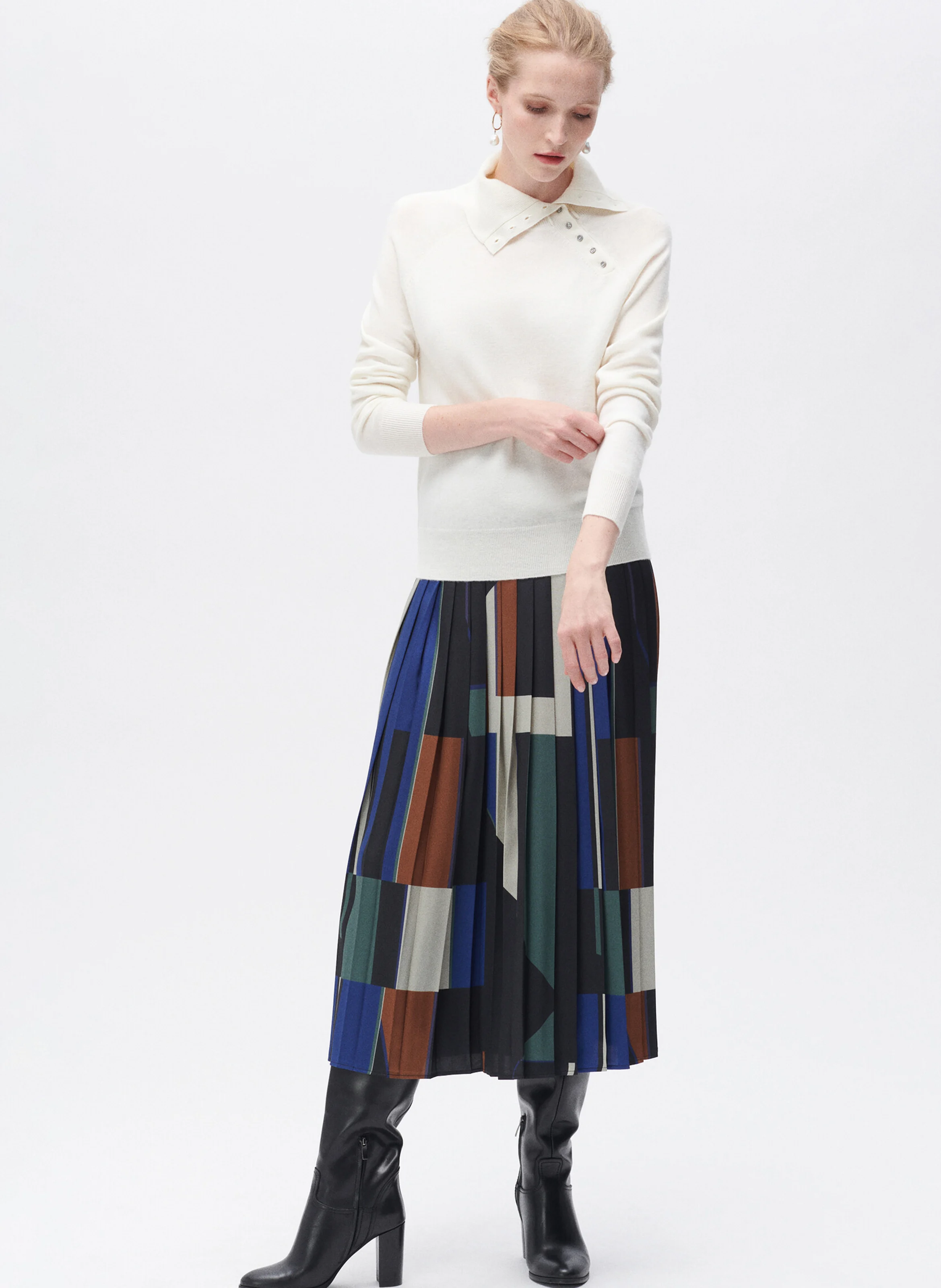 MELISSANDRE - Pull col à revers en laine | Beige