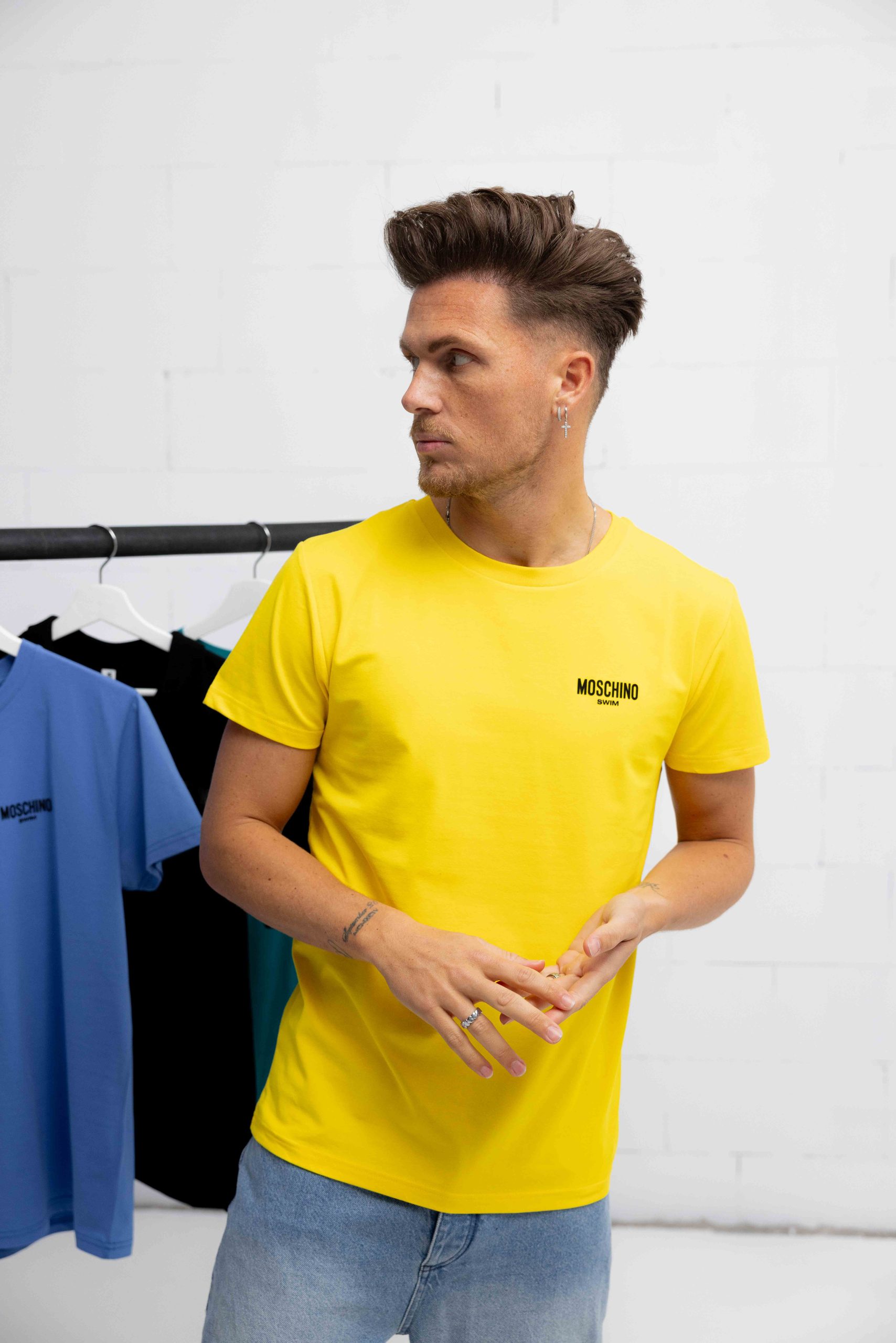 Moschino Swim T-Shirt Heren Geel