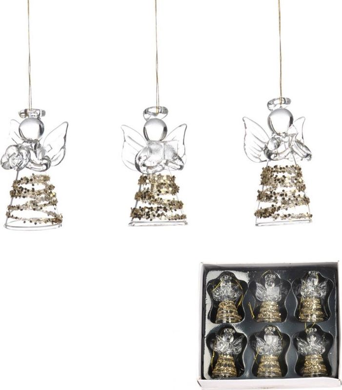 Goodwill - Kerstornament - Engel - Transparant Glas - 4,5 centimeter Hoog