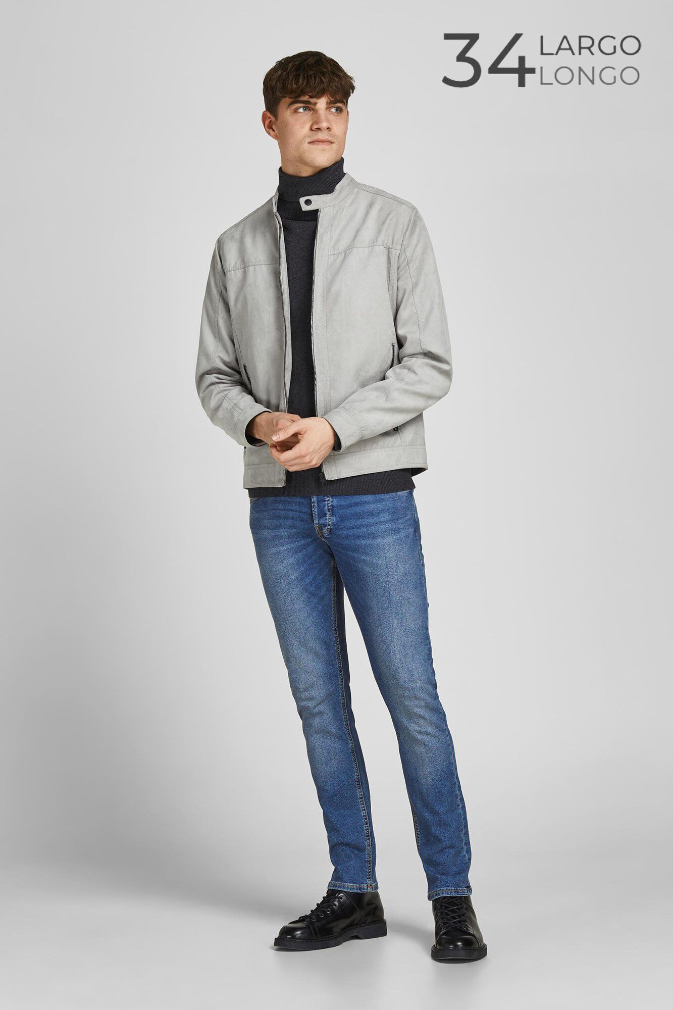 Calça jeans slim fit - azul médio