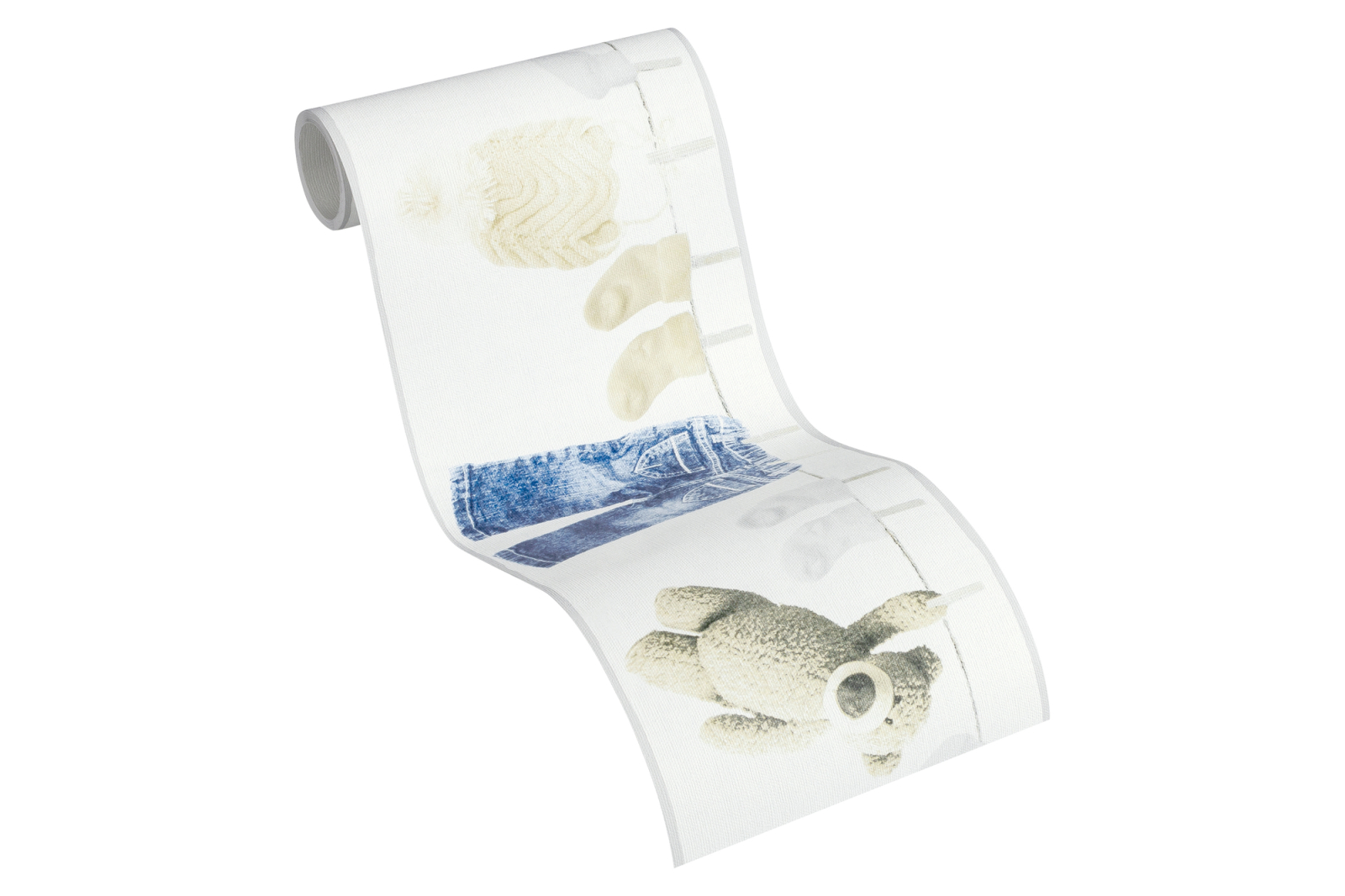 Vlies-Borte LITTLE STARS - blau-creme - 17 cm