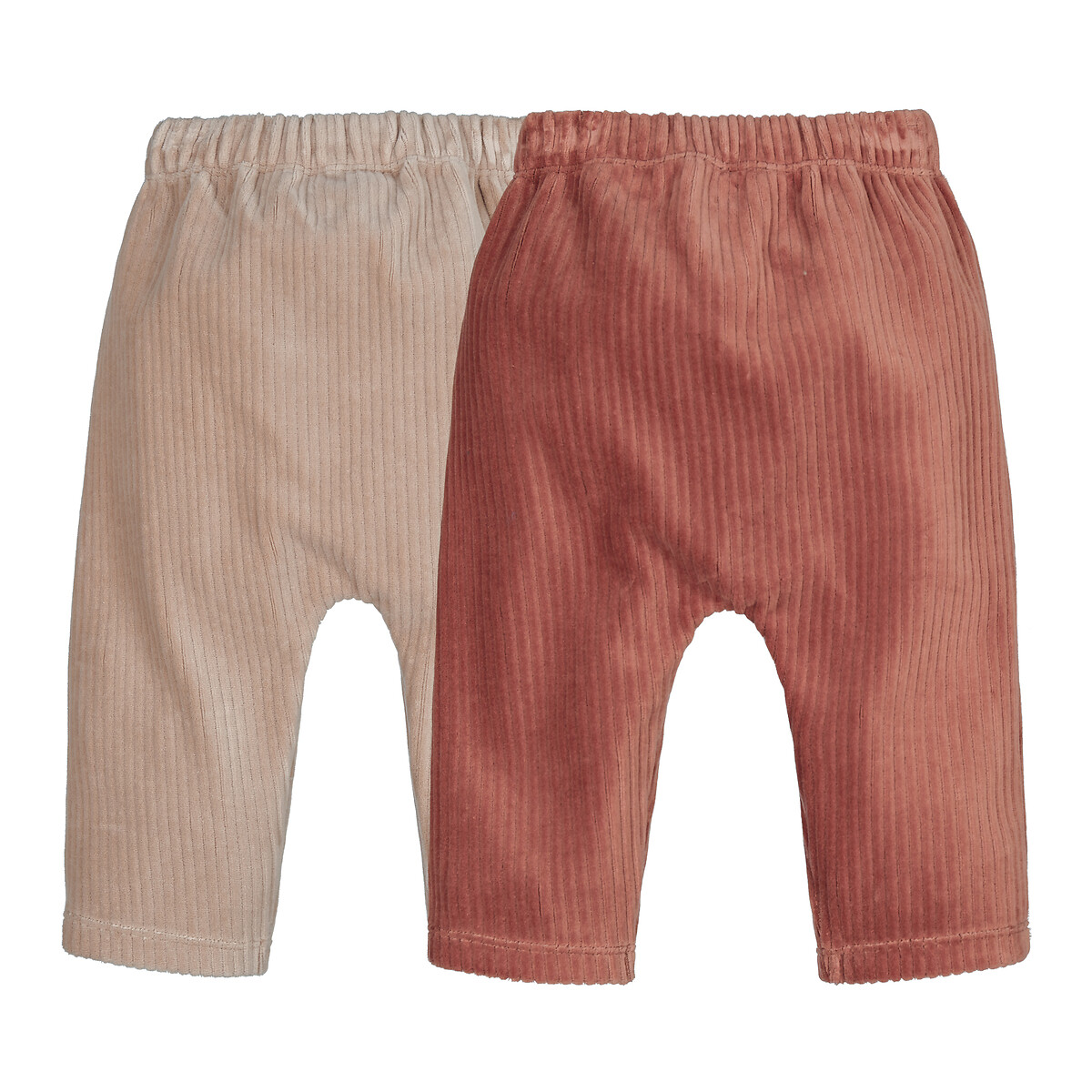 COLEÇÃO LA REDOUTE<br>Conjunto de 2 calças harém em tecido geribd fluweel