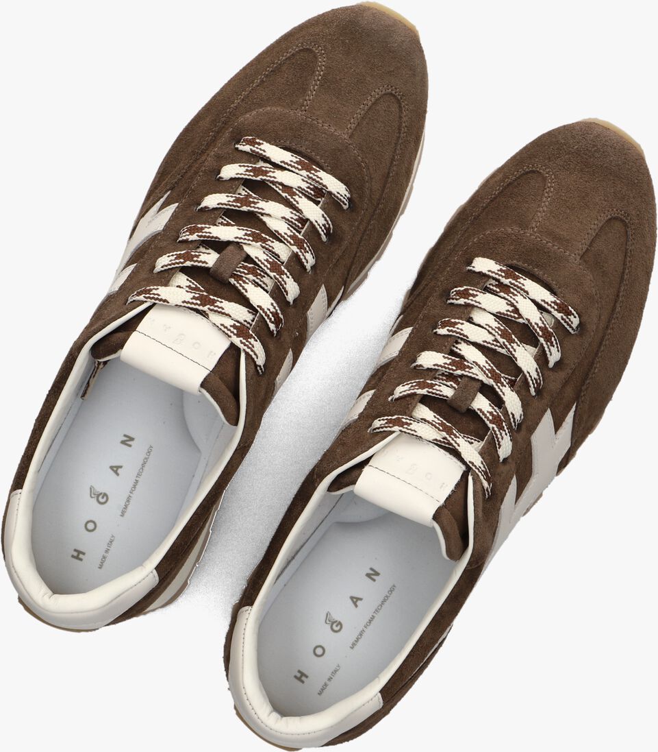 bruine hogan lage sneakers h701 allacciato h