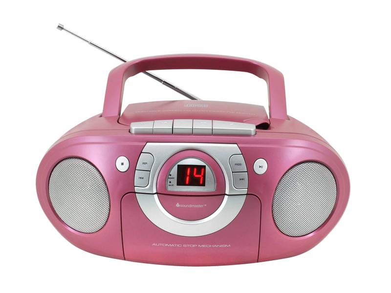 soundmaster Radio/CD-Player SCD5100PI Pink Radio-Kassettenspieler mit CD-Spieler