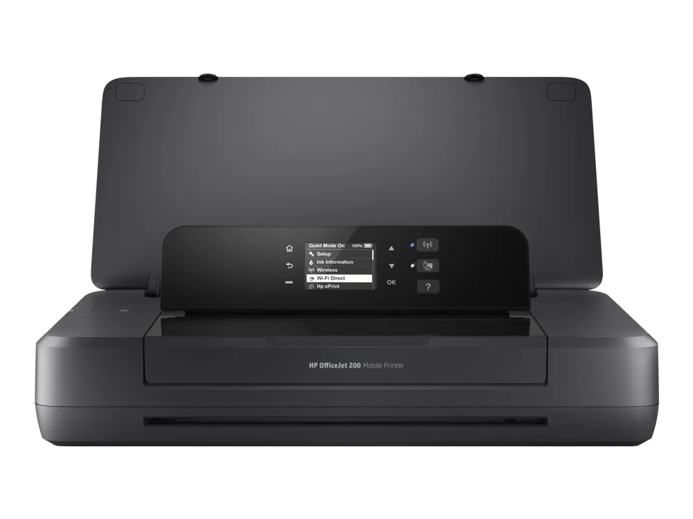 HP Officejet 200 Mobile Printer - Printer - farve - blækprinter - A4/Legal - 1200 x 1200 dpi - op til 20 spm (mono) / op til 19 spm (farve) - kapacitet: 50 ark - USB 2.0, USB vært, Wi-Fi