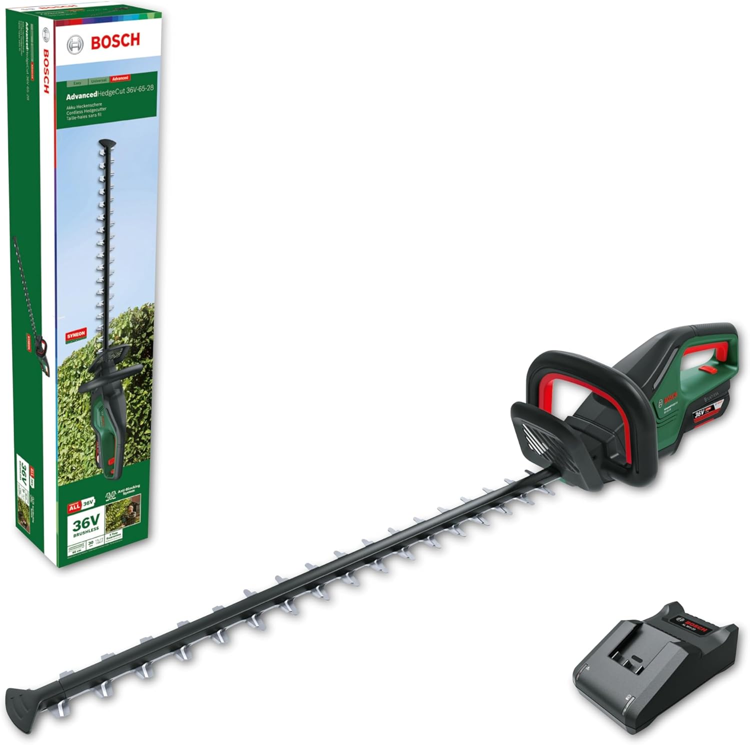 Bosch Akku-Heckenschere AdvancedHedgeCut 36V-65-28 (1x 2,0-Ah-Akku, 36-Volt-System, Messerlänge 65 cm, im Karton) - Testnote: sehr gut (Magazin: selbst ist der Mann)