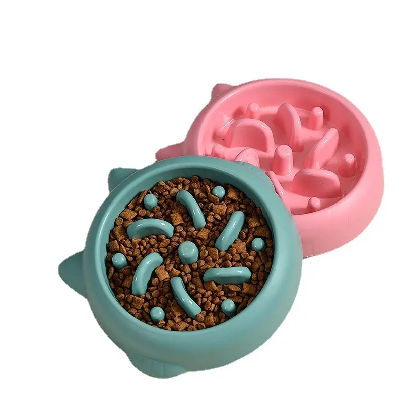 (Ø22.5cm) Hunde Anti-Schling Futter Napf Haustier Spiel Labyrinth Schüssel - Türkis